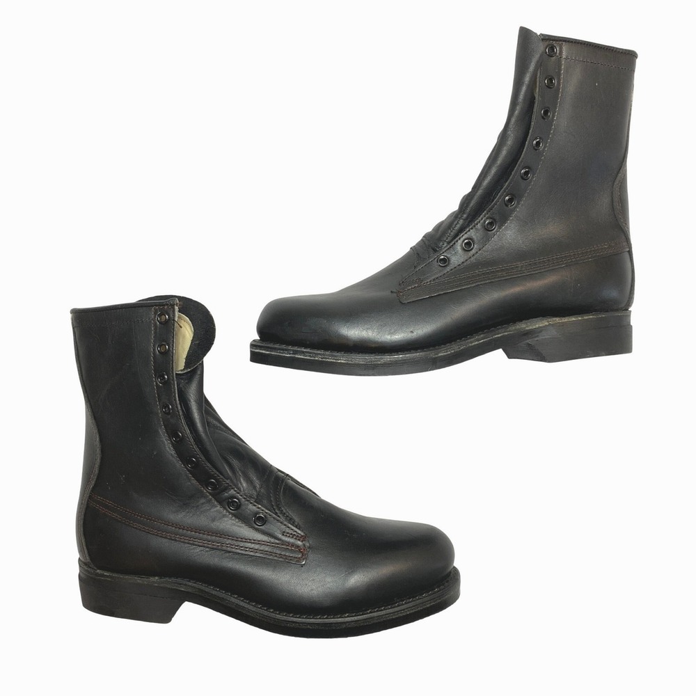 Addison Shoe Company Combat Boots Mens 8C Black Leather 1977 US Military
